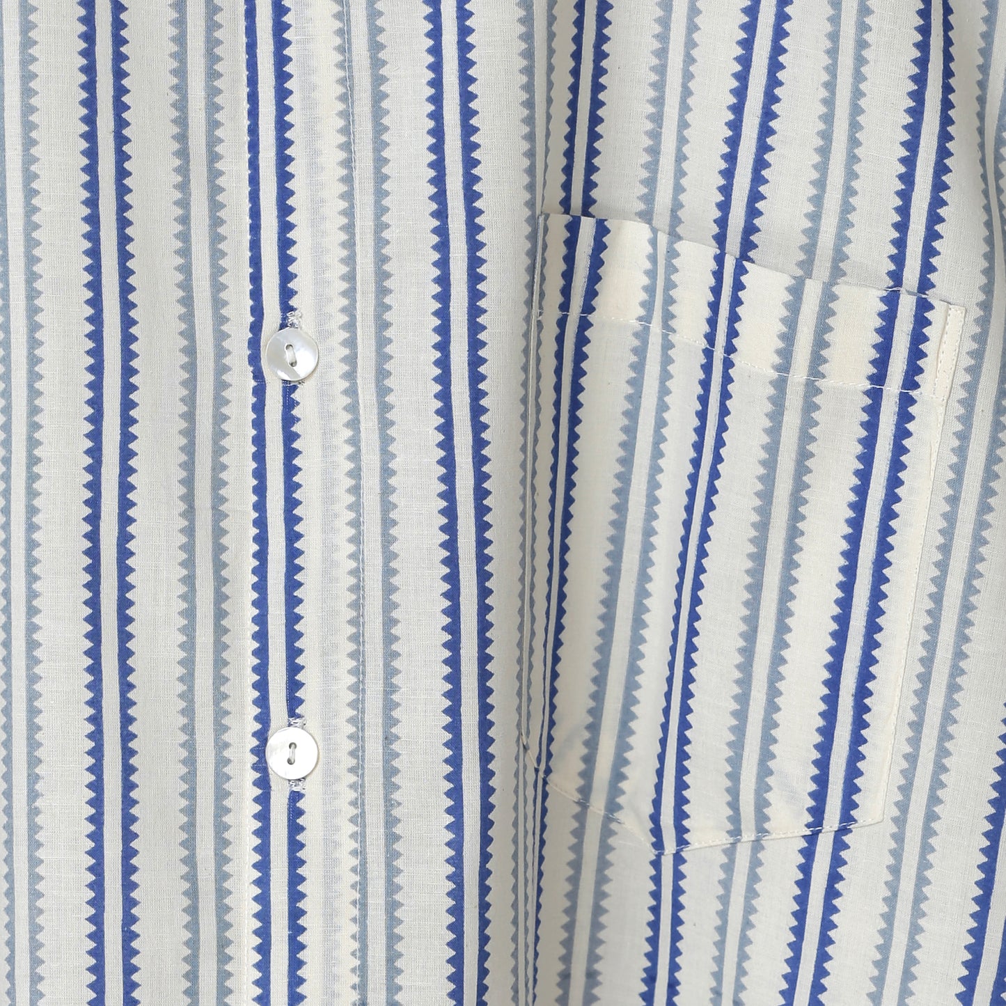 Men’s Cotton Striped Shirt – Blue & White Short Sleeve Casual Shirt | Soft Summer Wear