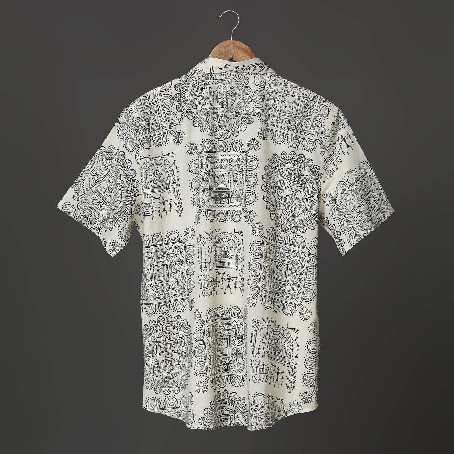 Boho Mandala Block Print Ethnic Casual Men Shirt with Short Sleeves made with Premium Soft Cotton