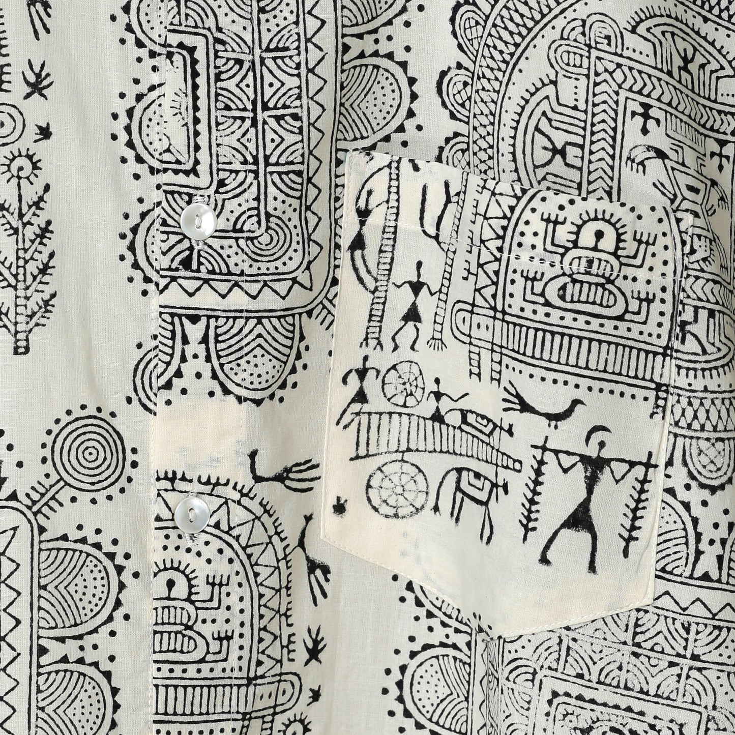 Boho Mandala Block Print Ethnic Casual Men Shirt with Short Sleeves made with Premium Soft Cotton
