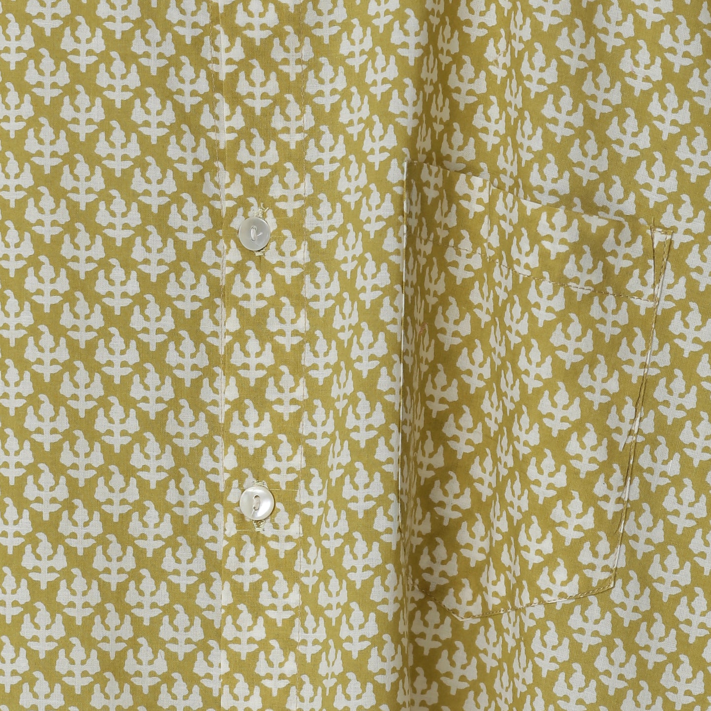 Mustard Color Short Sleeve Boys Shirt Ideal for Daily wear Hand Block Printed