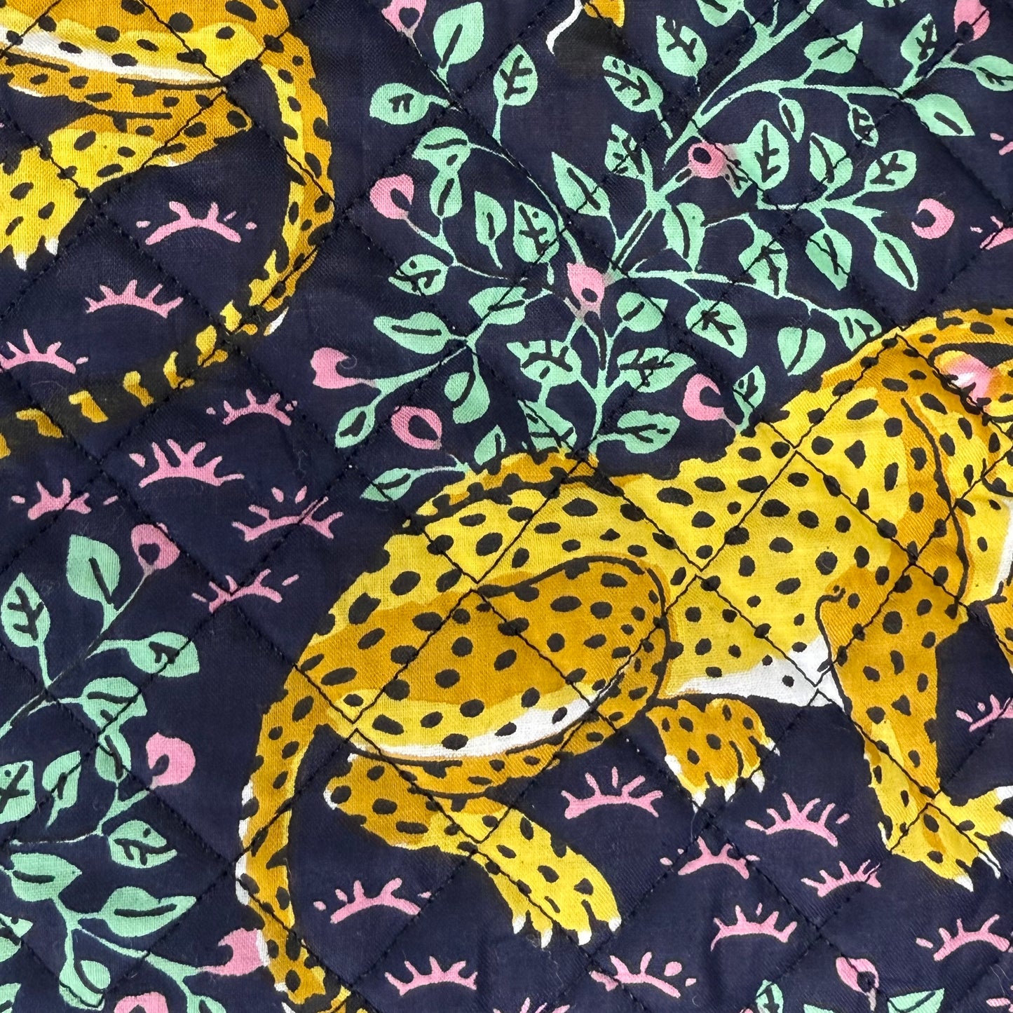 Wild Safari Hand Block Printed Purple Cotton Duffle Bag