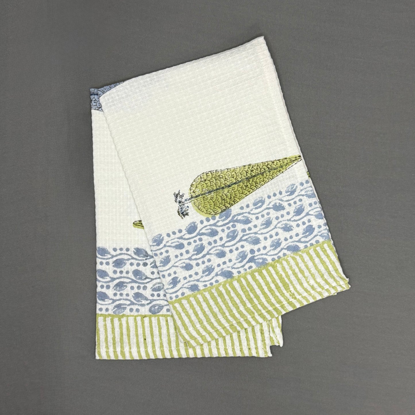 Elegant Peacock Garden Towel Set – Hand Block Printed Cotton | Jaipur Van Phool Collection 2025