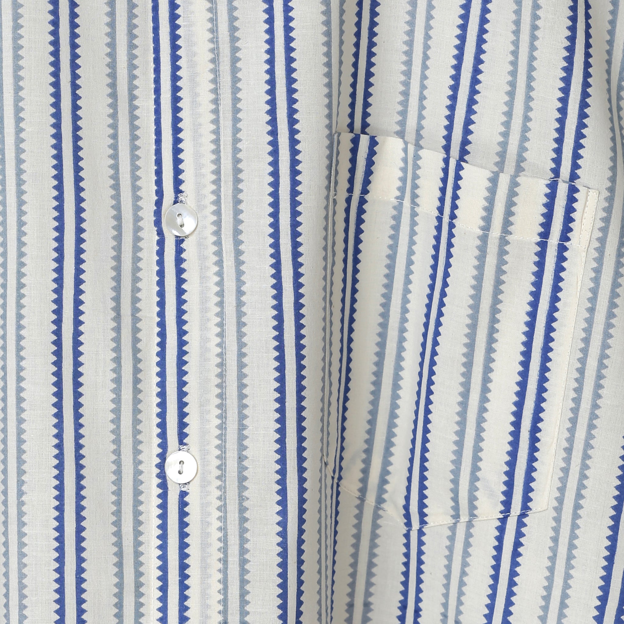 Men’s Cotton Striped Shirt – Blue & White Short Sleeve Casual Shirt | Soft Summer Wear
