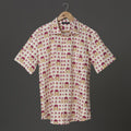 Hand Block Printed Cotton Shirt – Maroon & Mustard Tree Motif | The Royal Threads