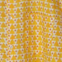 White Mustard Geometric Block Print Cotton Shirt for Men