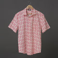Hand Block Printed Cotton Shirt – Pink Sanganeri Pine Floral | The Royal Threads
