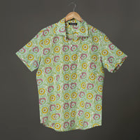 Floral Mughal Block Print Cotton Shirt for Men