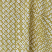 Mustard Hand Block Printed Cotton Short Sleeve Shirt for Men