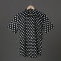 Designer Black Shirt with White Leaf Block Print Ideal for Every Occassion