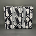 Black & White Chinese Tiger Theme Quilted Tote Bag