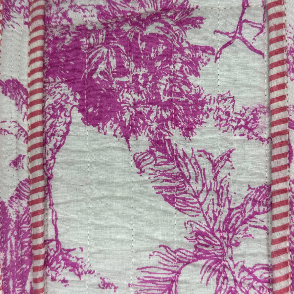 Jaipur Jungle print bright Pink color cotton quilted Duffle bag