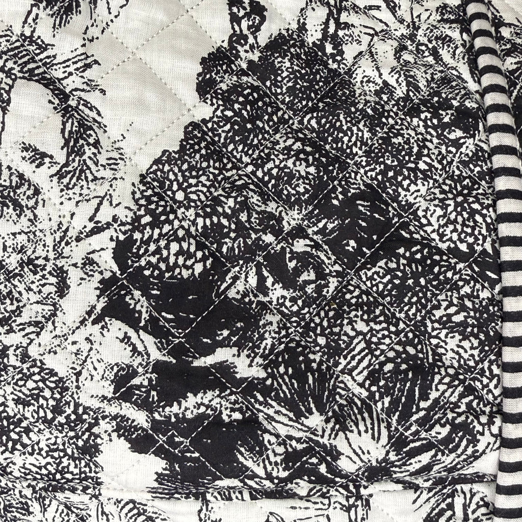 Black & White Jaipur Jungle Theme Quilted Block Print Duffle Bag