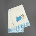 Butterfly Chase Elephant Towel Set – Blue & White Cotton | Jaipur Van Phool Collection 2025