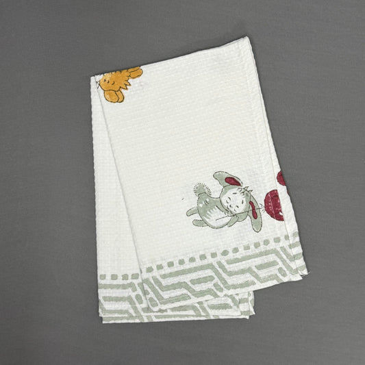 Cake & Cuddles Block Print Towel Set – Handcrafted Whimsy from Jaipur Van Phool Collection 2025
