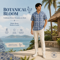 Hand Block Printed Blue & White Block Printed Cotton Shirt Cotton Block Print Shirt | Casual and Vacation Wear Shirt